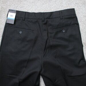 Perry Ellis Portfolio Pants NWT Mens 36x32 Black Khaki Flat Front Straight Leg